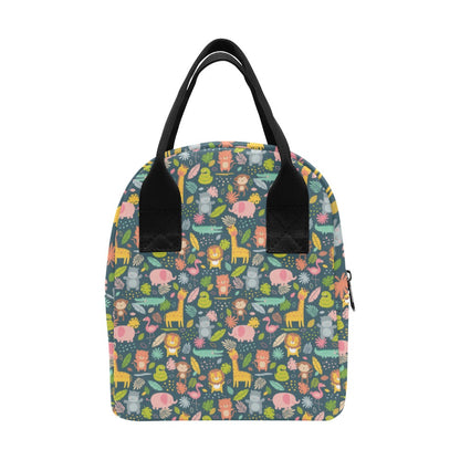 Safari Animal Cartoon Print Design LKS305 Insulated Lunch Bag
