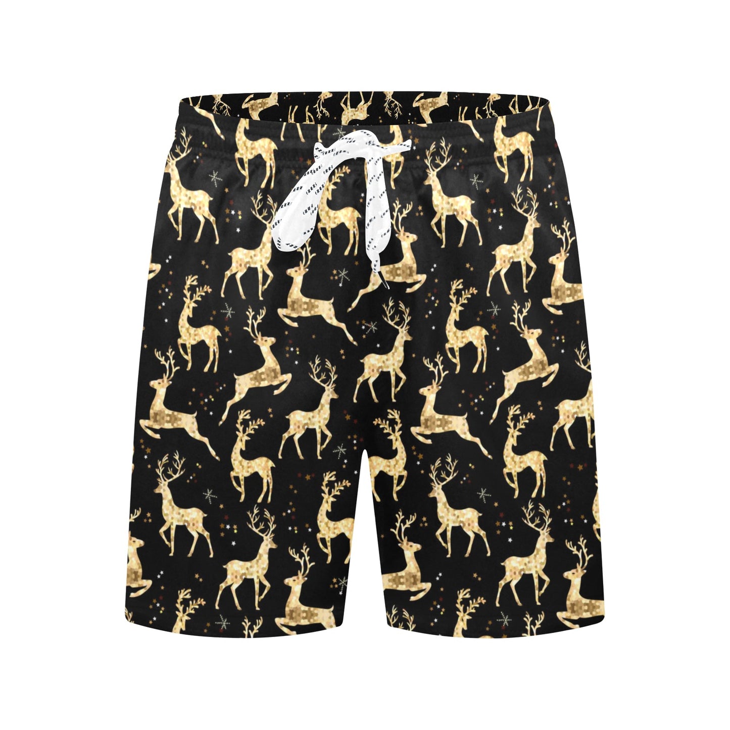 Deer Gold Pattern Men's Swim Trunks Beach Shorts