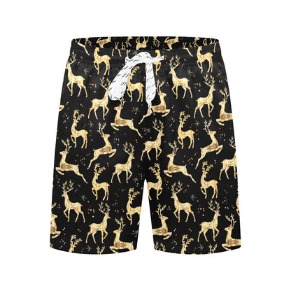 Deer Gold Pattern Men's Swim Trunks Beach Shorts