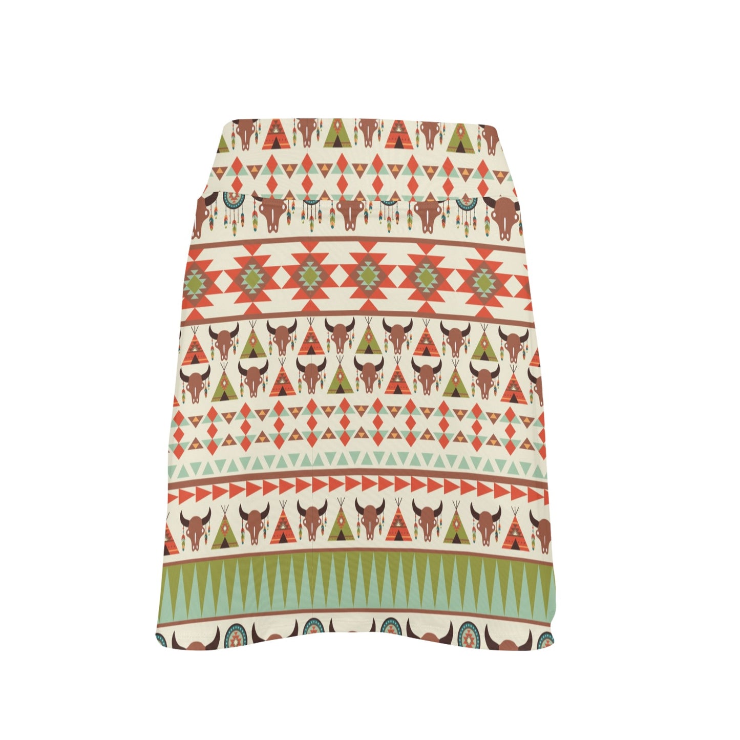 American indian Ethnic Pattern 17" Golf & Pickleball Skort with Pockets