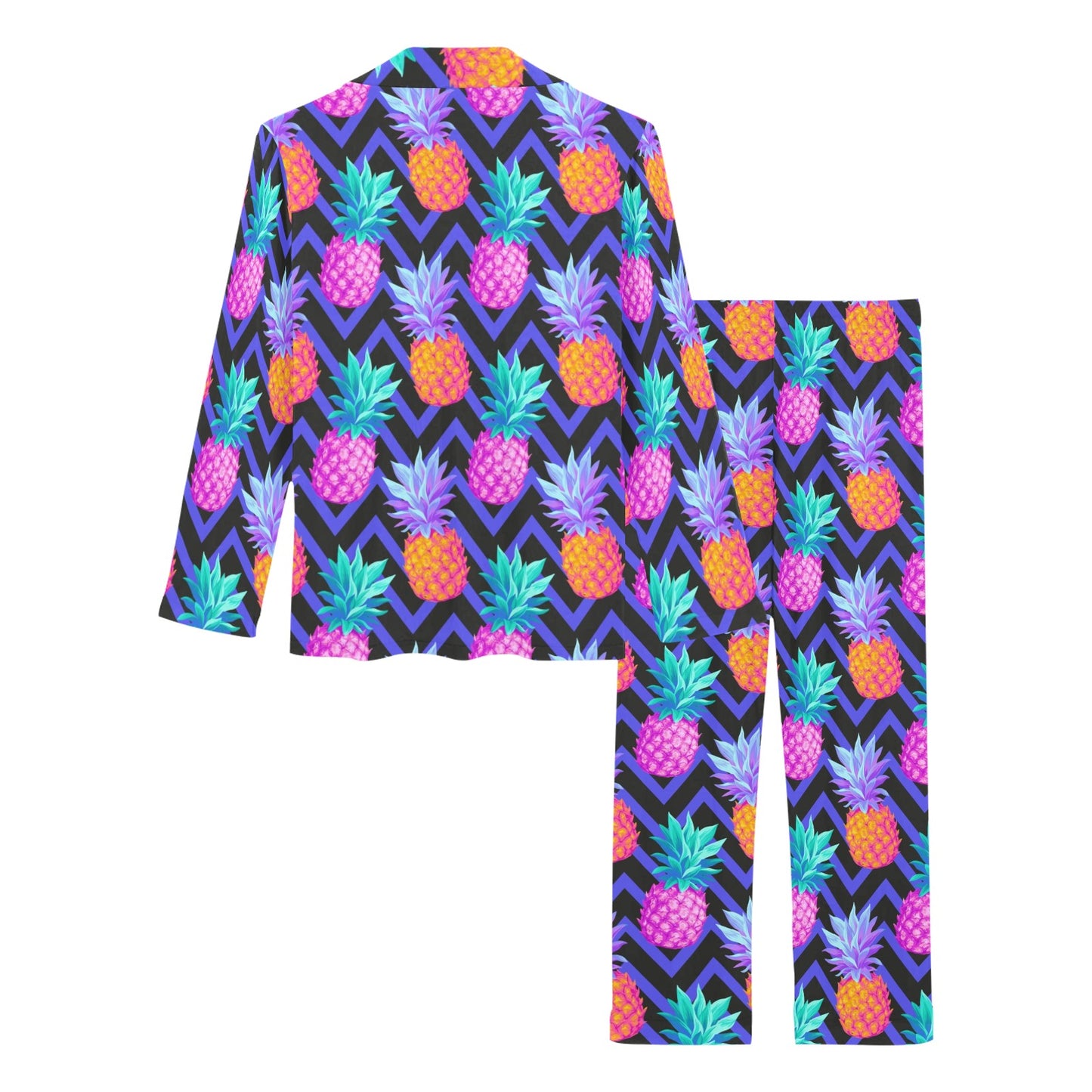 Pineapple Color Art Pattern Women's Long Pajama Set