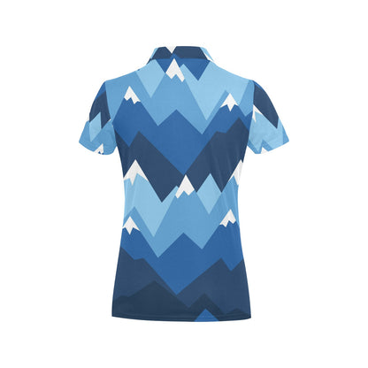 Mountain Pattern Print Design 04 Women's Polo Shirt