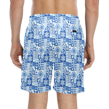 Swedish Print Pattern Men's Swim Trunks Beach Shorts