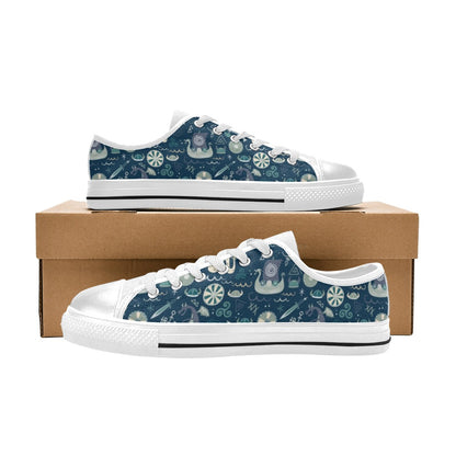 Vikings Print Design LKS305 Women's White Low Top Shoes