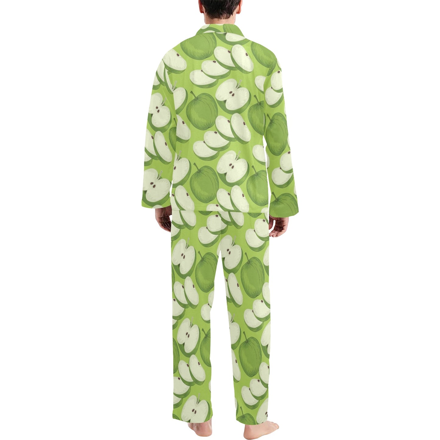 Apple Pattern Print Design AP010 Men's Long Pajama Set