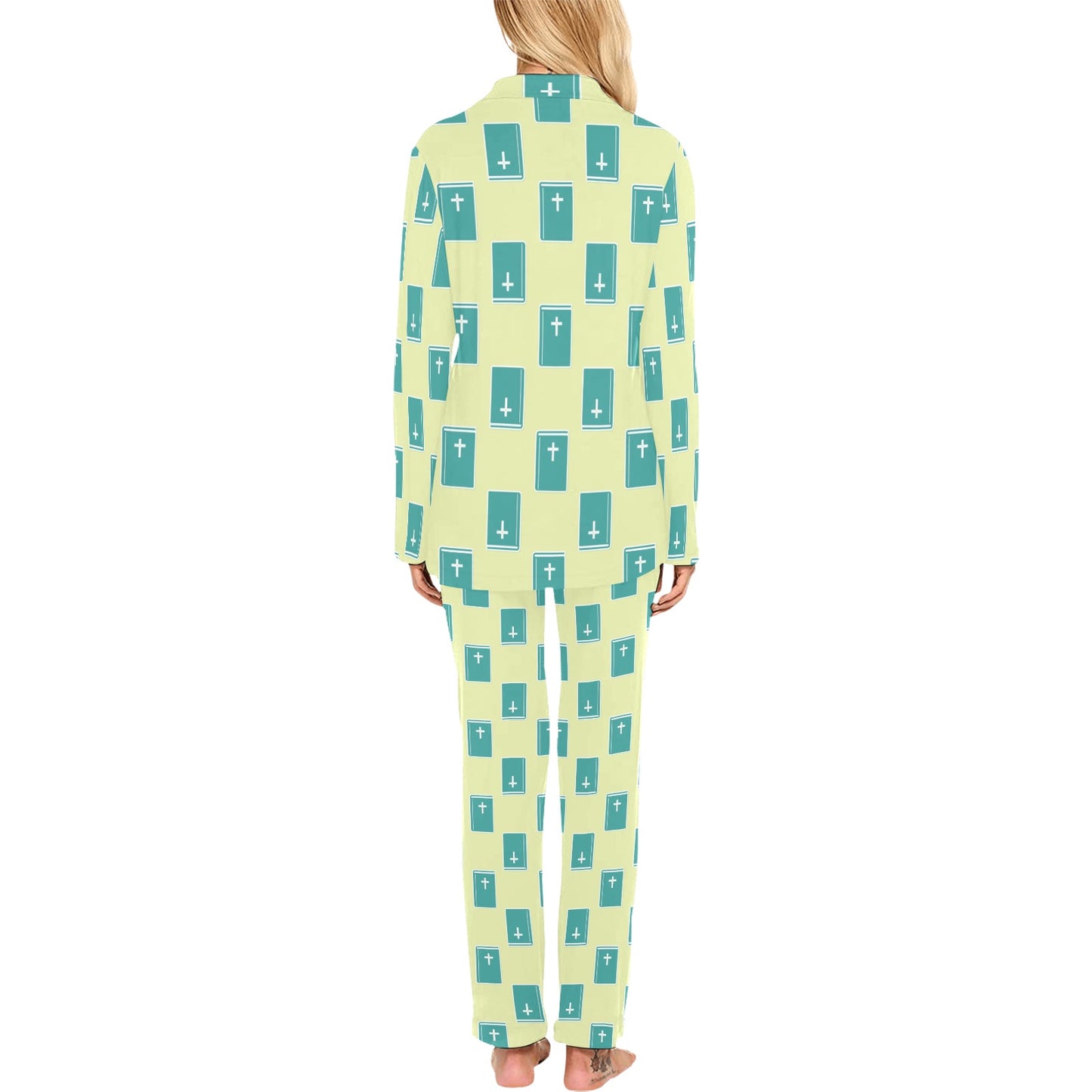 Bible Pattern Print Design 04 Women's Long Pajama Set