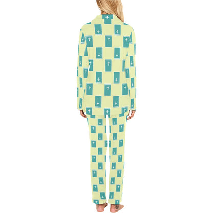 Bible Pattern Print Design 04 Women's Long Pajama Set