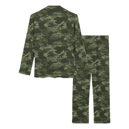 Army Camouflage Pattern Print Design 02 Women's Long Pajama Set