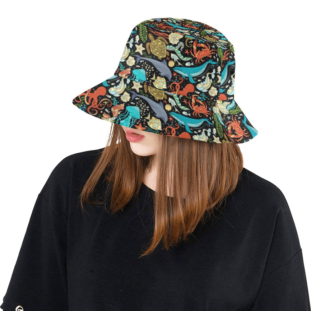 Underwater Animal Print Design LKS301 Unisex Bucket Hat