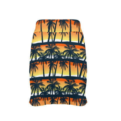 Palm Tree Sunset Design Print 17" Golf & Pickleball Skort with Pockets