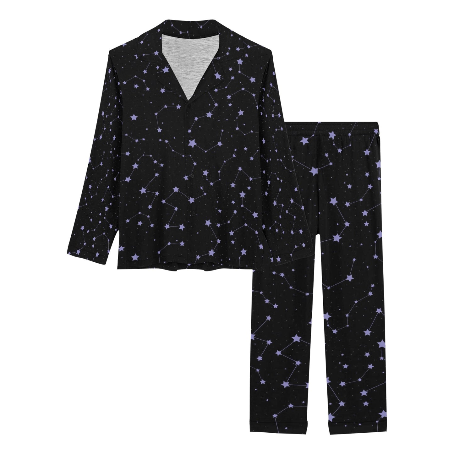 Star Print Design LKS303 Women's Long Pajama Set