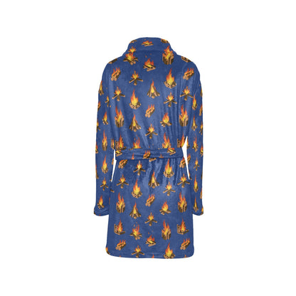 Campfire Pattern Print Design 03 Women's Fleece Robe