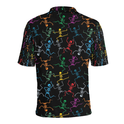 Skeleton Colorful Print Design LKS302 Men Polo Shirt