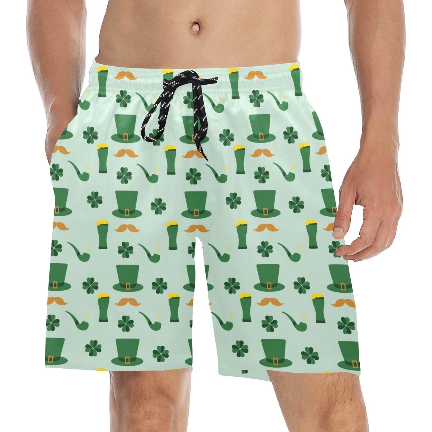 St Patricks Day Print Design LKS304 Men's Swim Trunks Beach Shorts