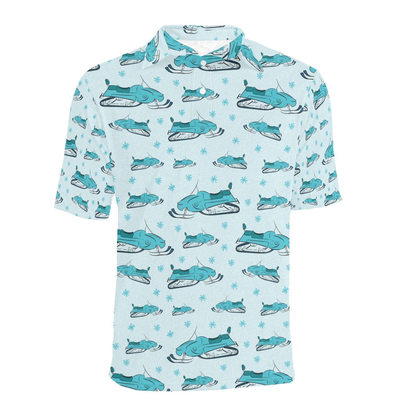 Snowmobile Print Design LKS301 Men Polo Shirt
