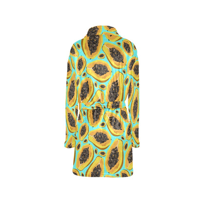 Papaya Pattern Print Design PP03 Women's Fleece Robe