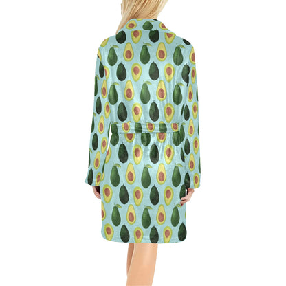 Avocado Pattern Print Design 04 Women's Fleece Robe
