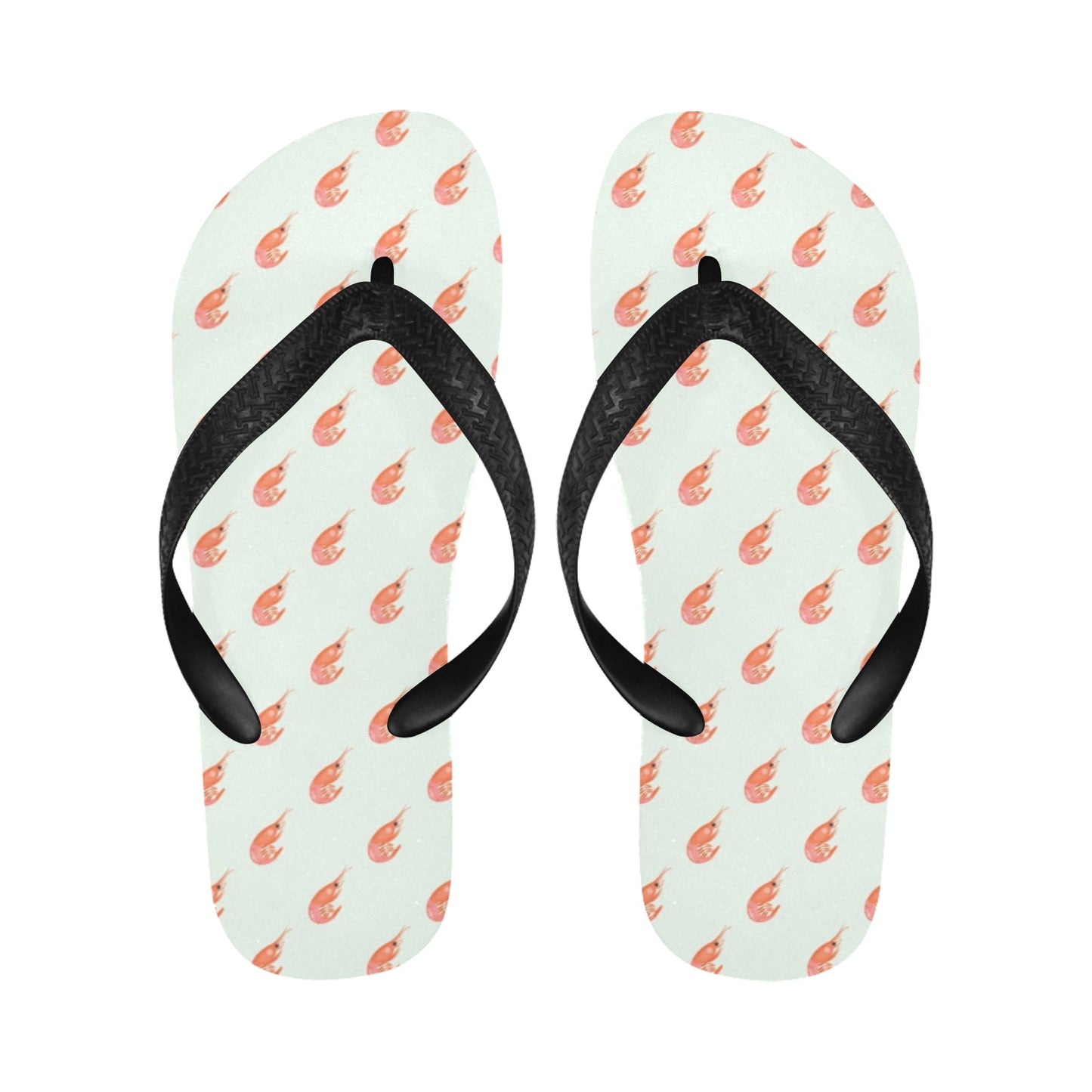 Shrimp Print Design LKS304 Flip Flops