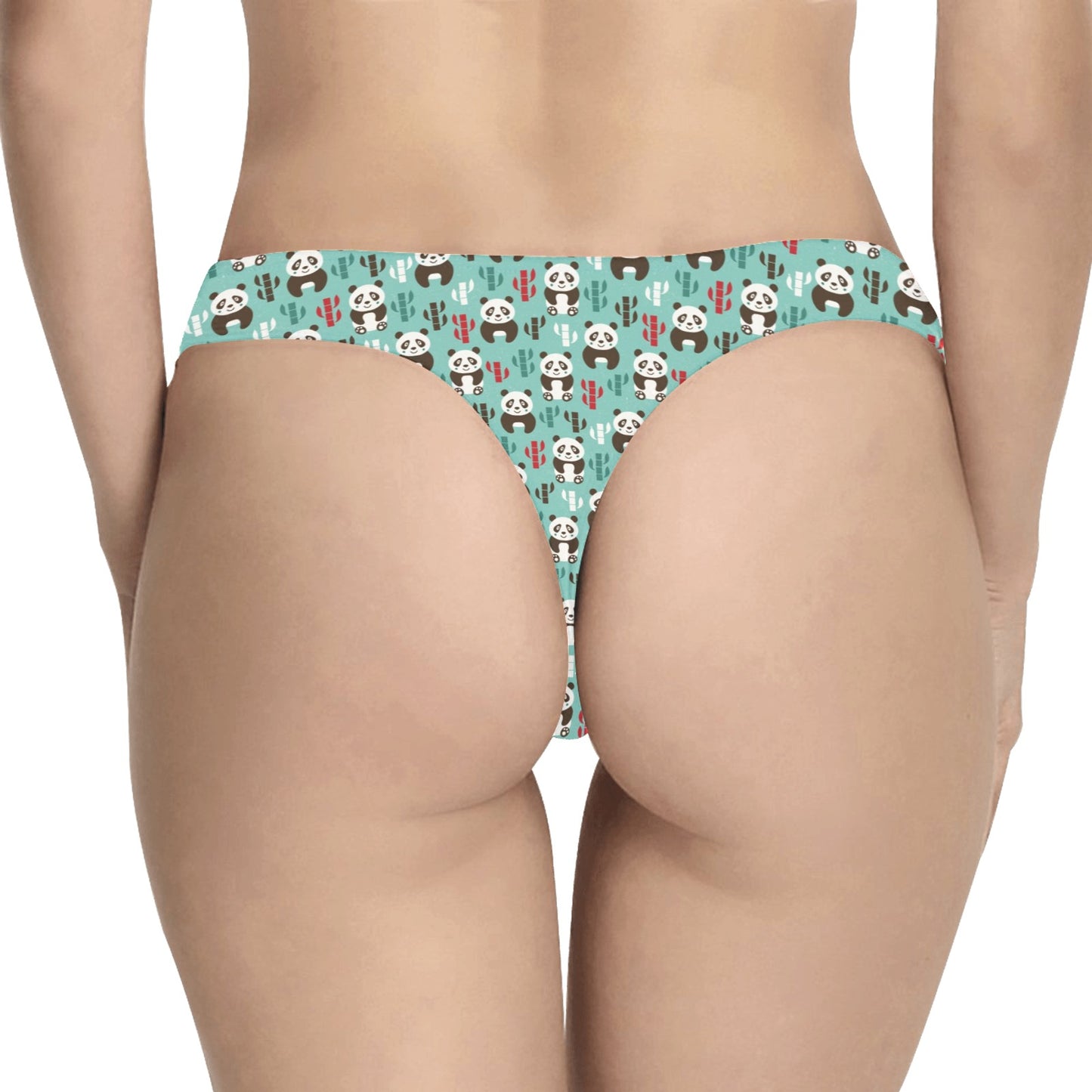 Panda Bear Cute Themed Print Women's Thongs