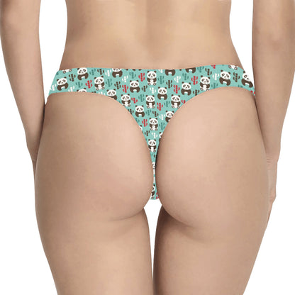 Panda Bear Cute Themed Print Women's Thongs