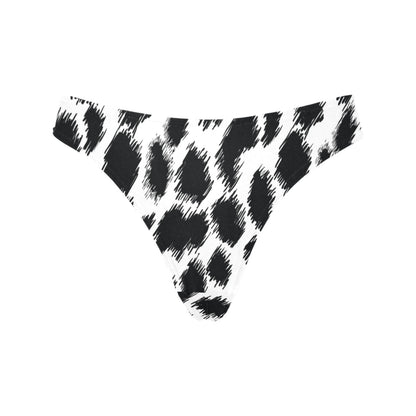Cheetah Black Print Pattern Women's Thongs