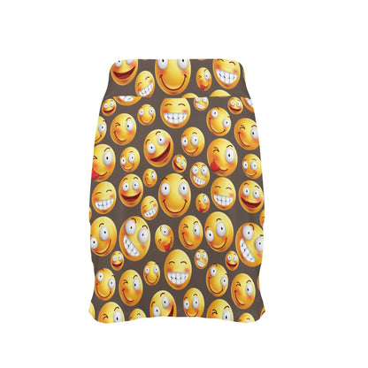 Smiley Face Emoji Print Design LKS303 17" Golf & Pickleball Skort with Pockets