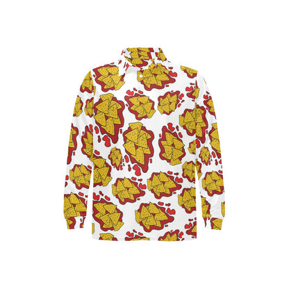 Nachos Pattern Print Design A03 Long Sleeve Polo Shirt For Men's