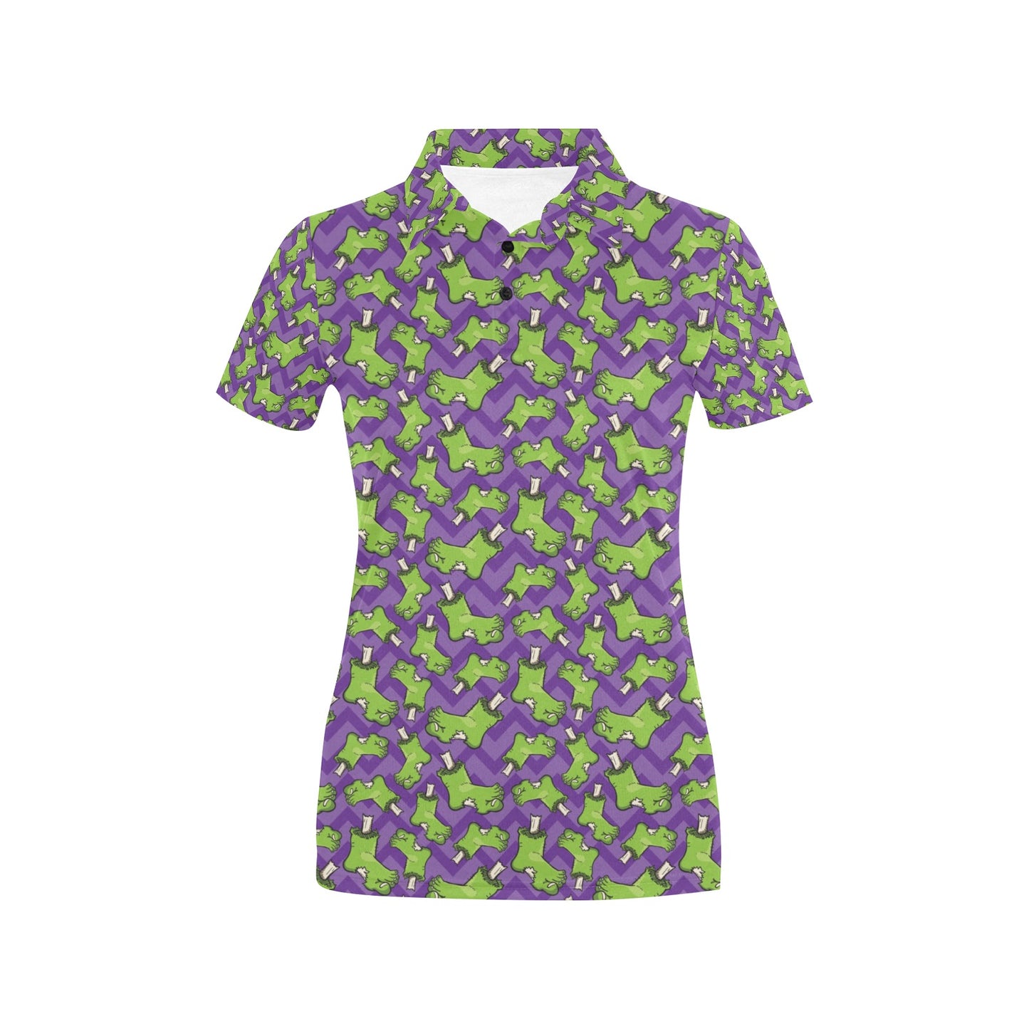 Zombie Foot Design Pattern Print Women's Polo Shirt
