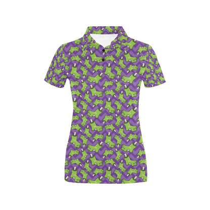 Zombie Foot Design Pattern Print Women's Polo Shirt