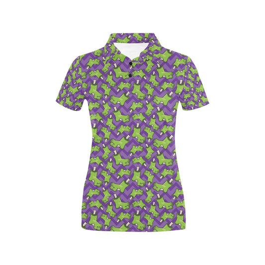 Zombie Foot Design Pattern Print Women's Polo Shirt