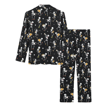 Skeleton Dance Print Women's Long Pajama Set
