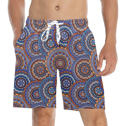 Mandala Boho Chic Design Print Men's Swim Trunks Beach Shorts