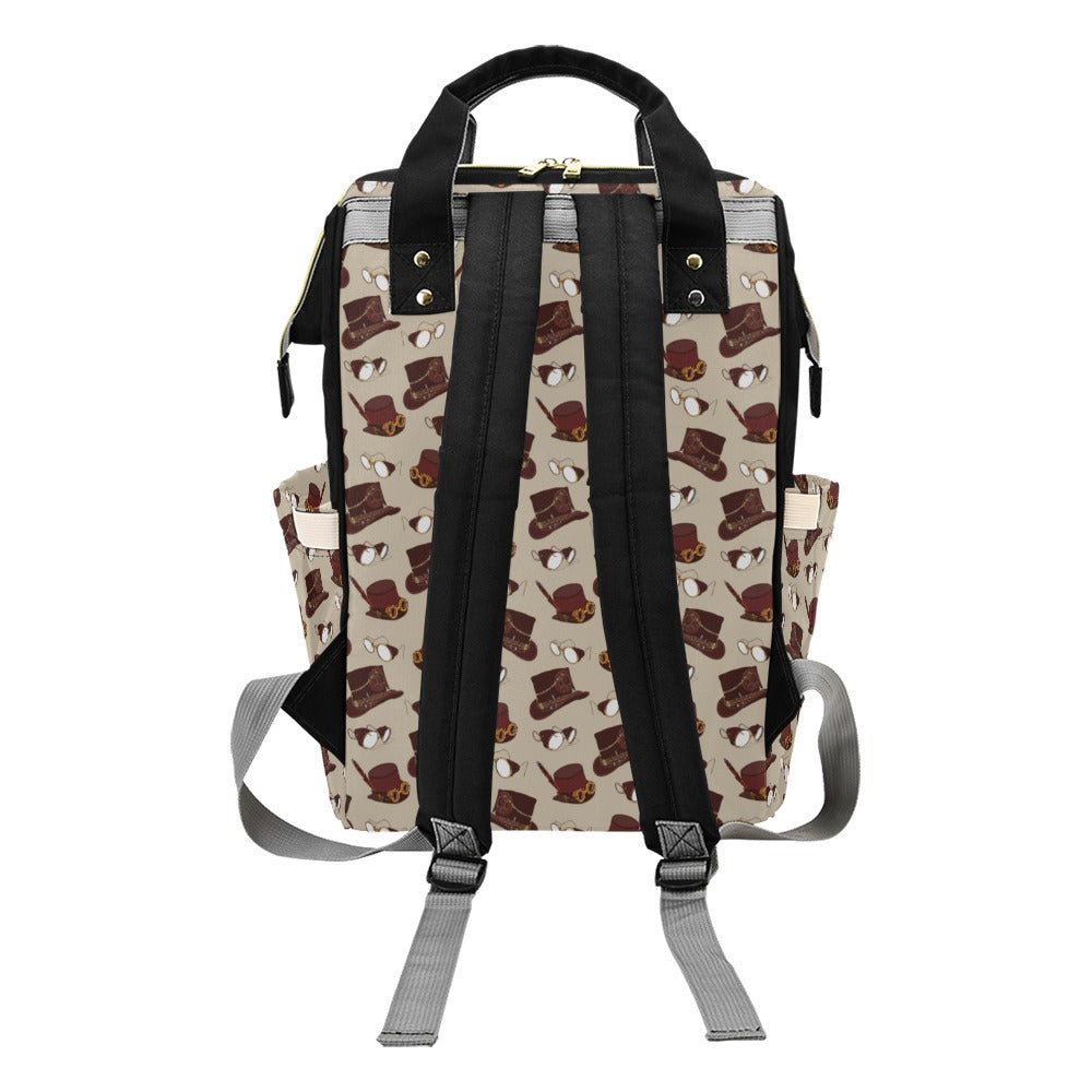 Steampunk Hat Print Design LKS301 Diaper Bag Backpack