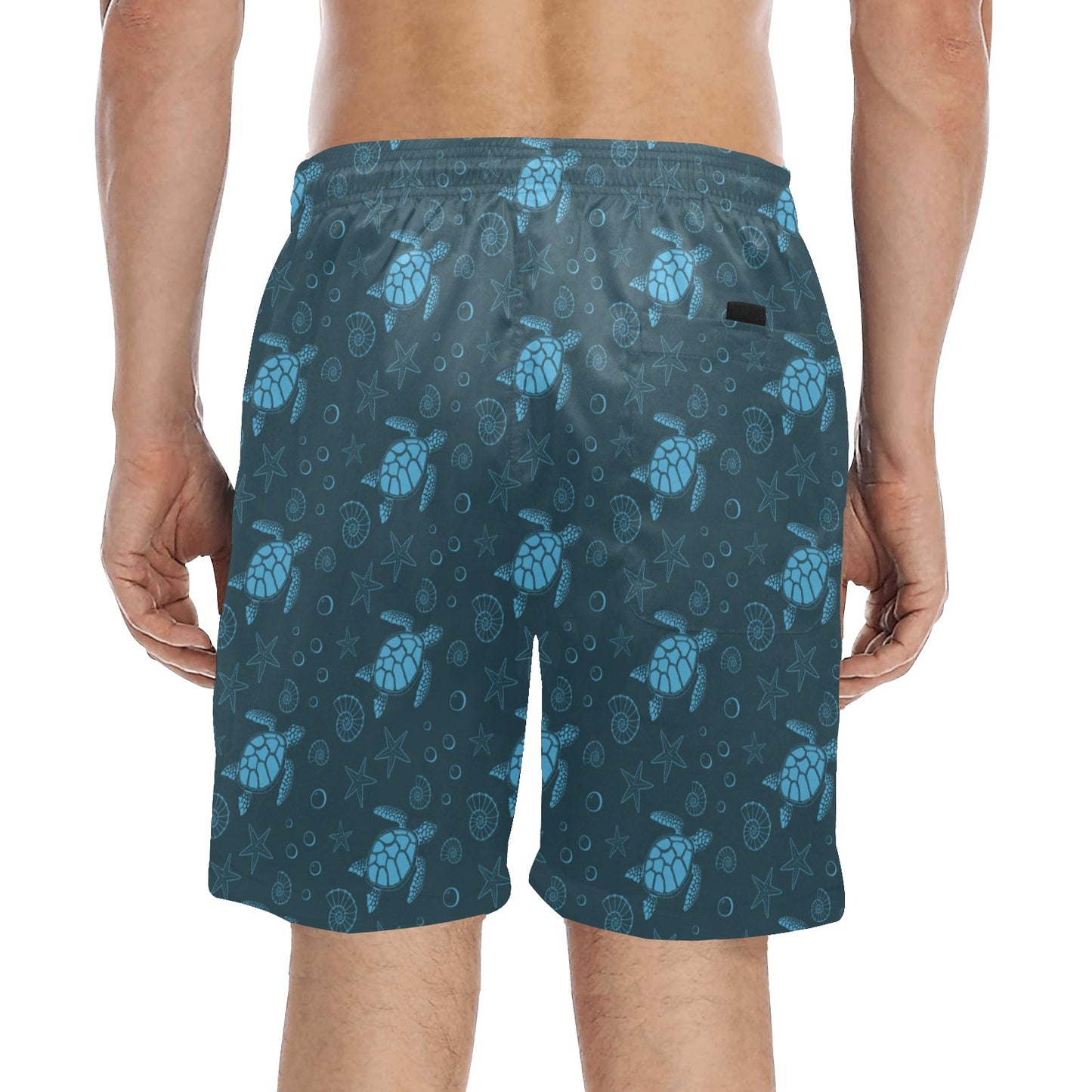 Sea Turtle Print Design LKS308 Men's Swim Trunks Beach Shorts