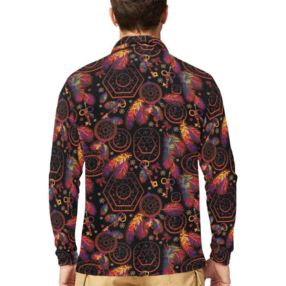 Dream catcher native american Long Sleeve Polo Shirt For Men's