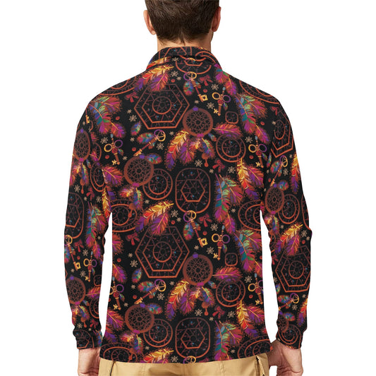 Dream catcher native american Long Sleeve Polo Shirt For Men's