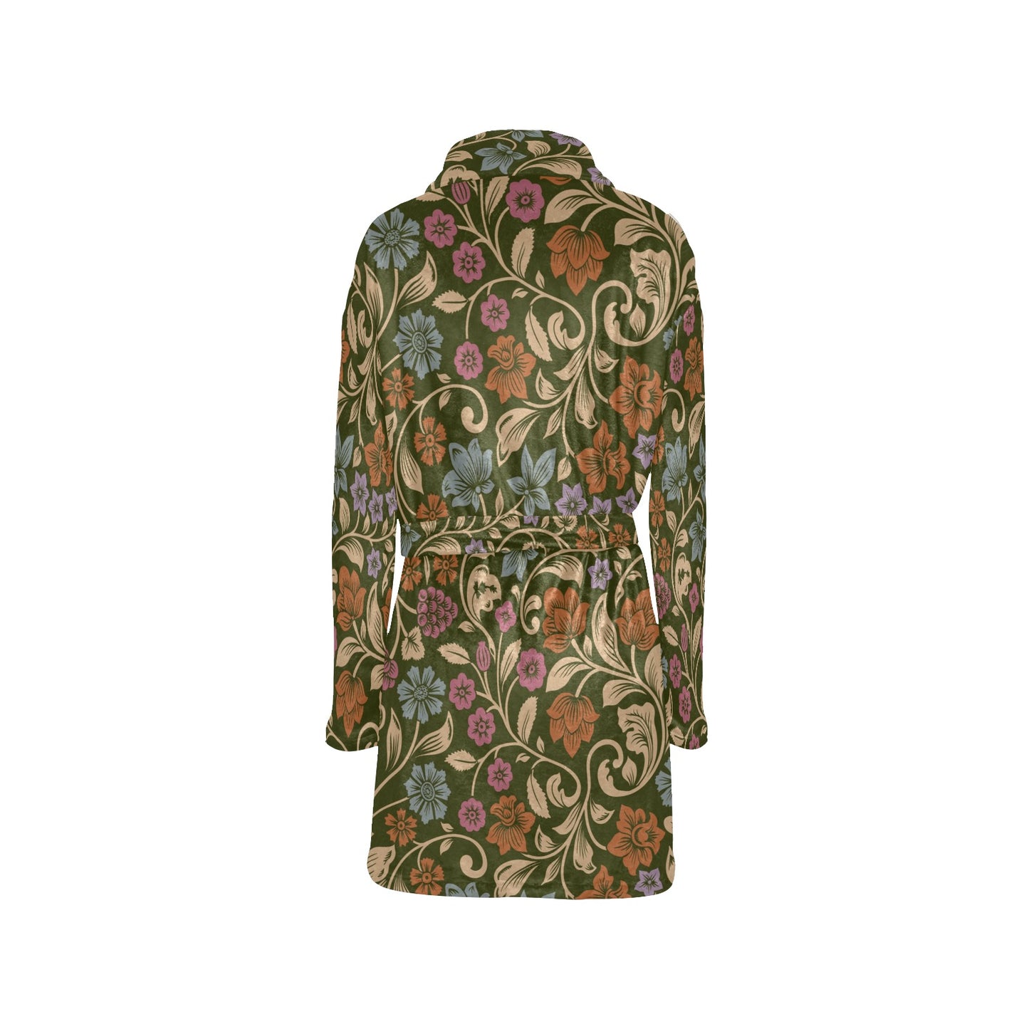 Floral Vintage Print Pattern Women's Fleece Robe