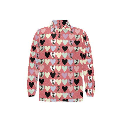 Chihuahua Pattern Print Design 01 Long Sleeve Polo Shirt For Men's