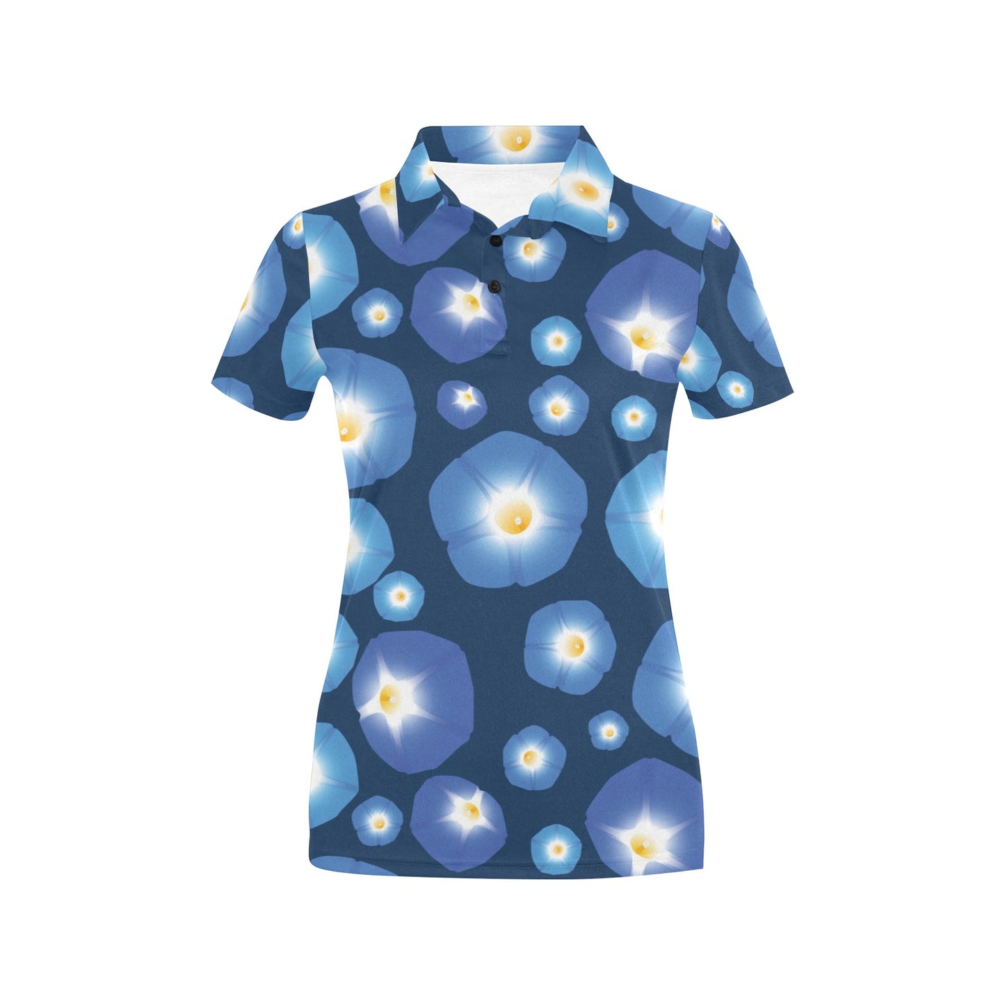 Morning Glory Pattern Print Design 02 Women's Polo Shirt