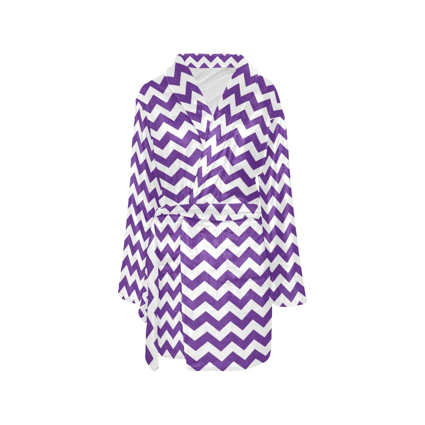 Chevron Purple Pattern Print Design 03 Women's Fleece Robe