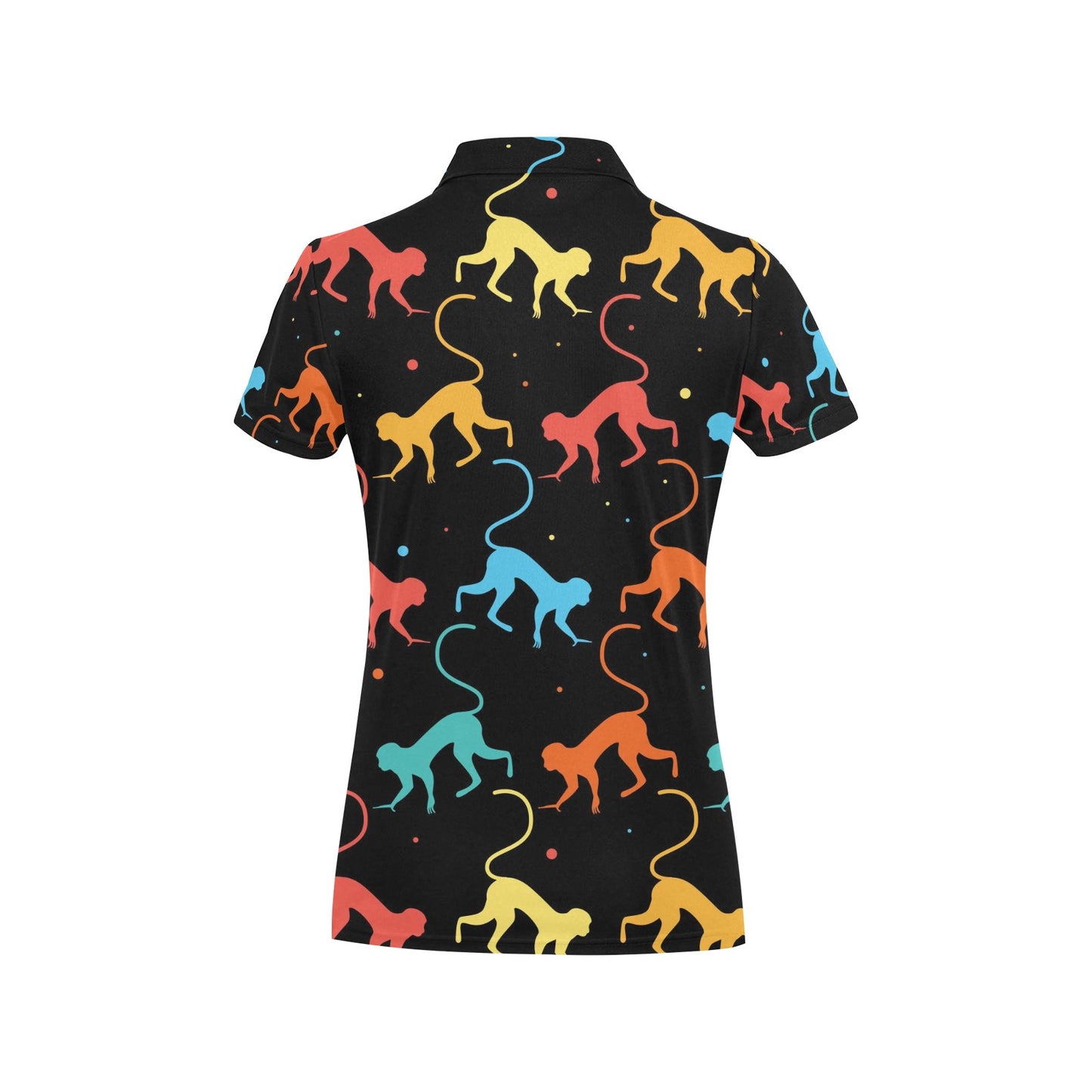 Monkey Pattern Print Design 01 Women's Polo Shirt