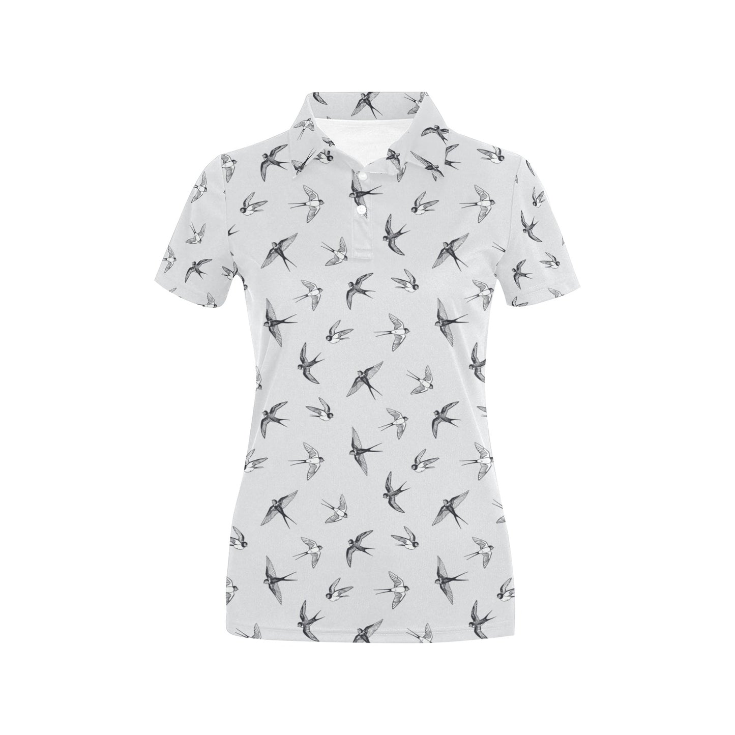 Swallow Bird Pattern Print Design 04 Women's Polo Shirt