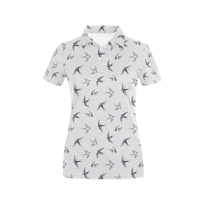 Swallow Bird Pattern Print Design 04 Women's Polo Shirt