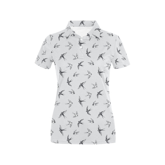Swallow Bird Pattern Print Design 04 Women's Polo Shirt