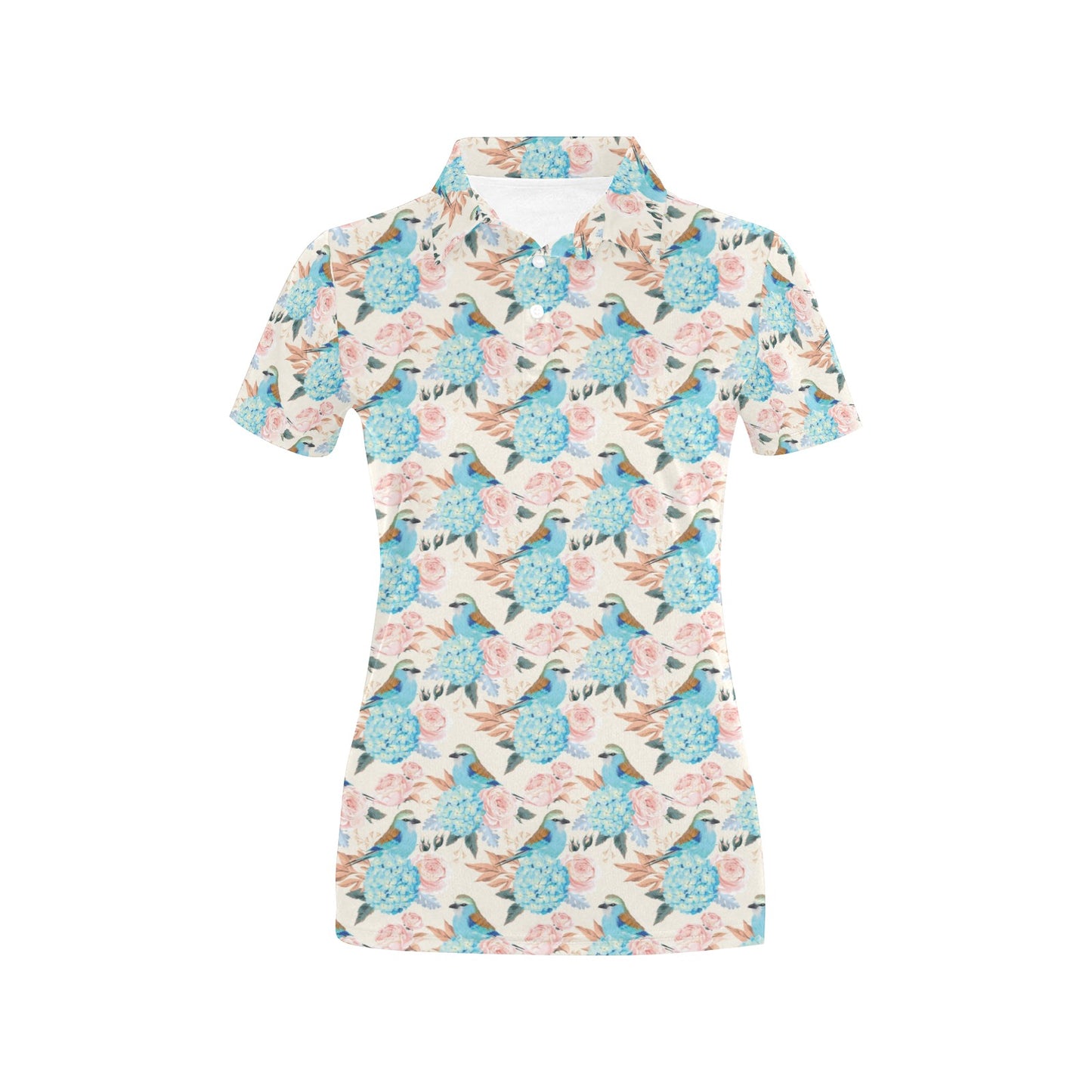 Bluebird Pattern Print Design 03 Women's Polo Shirt