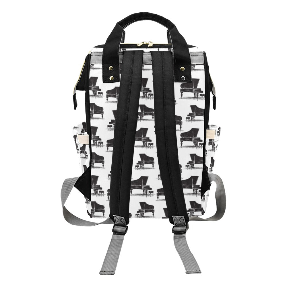 Piano Print Design LKS401 Diaper Bag Backpack
