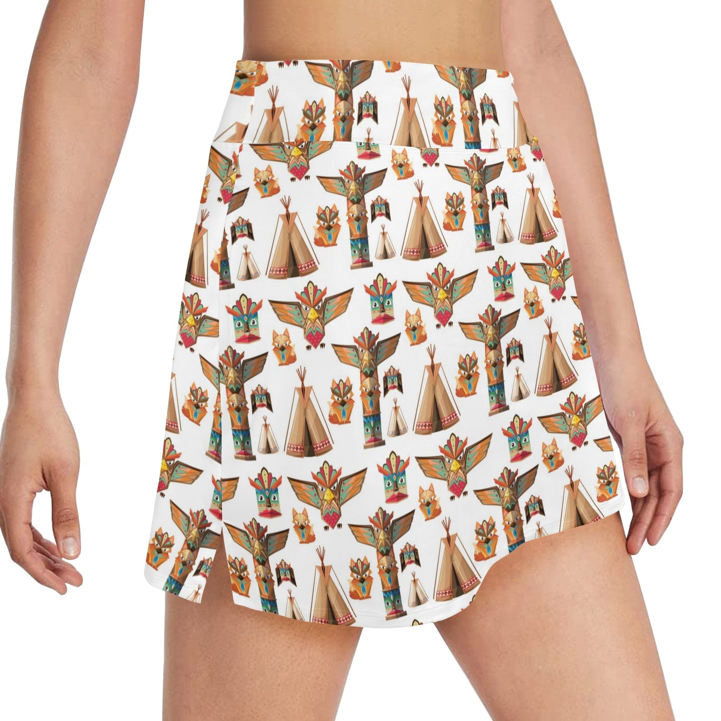 Totem Native Print Design LKS303 17" Golf & Pickleball Skort with Pockets