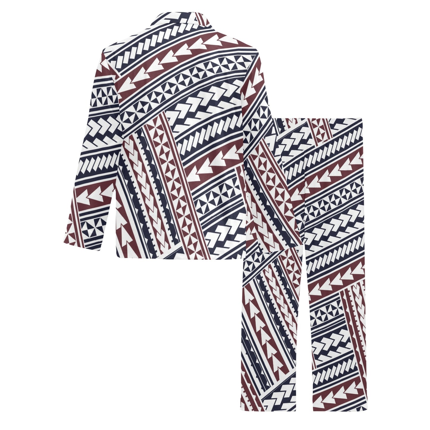 Polynesian Tribal line Men's Long Pajama Set