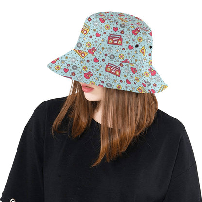 Hippie Print Design LKS307 Unisex Bucket Hat