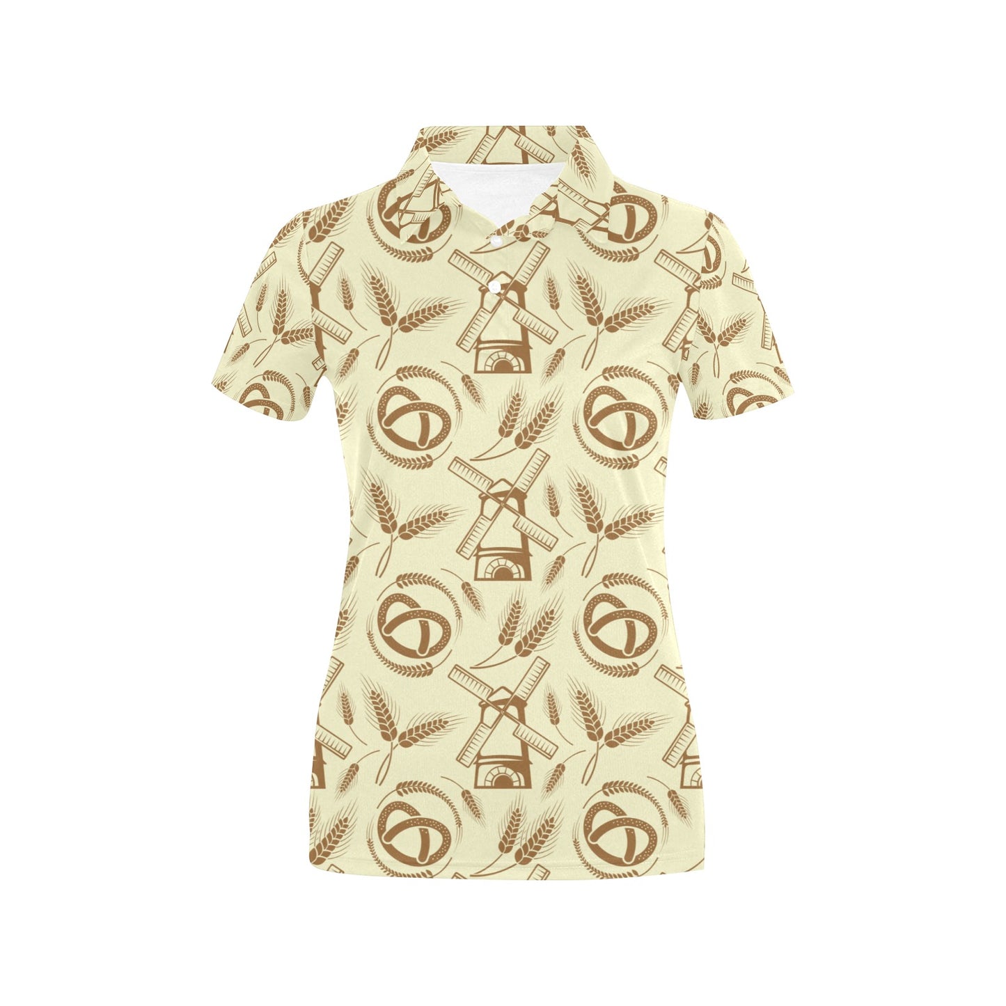 Agricultural Windmills Print Design 03 Women's Polo Shirt